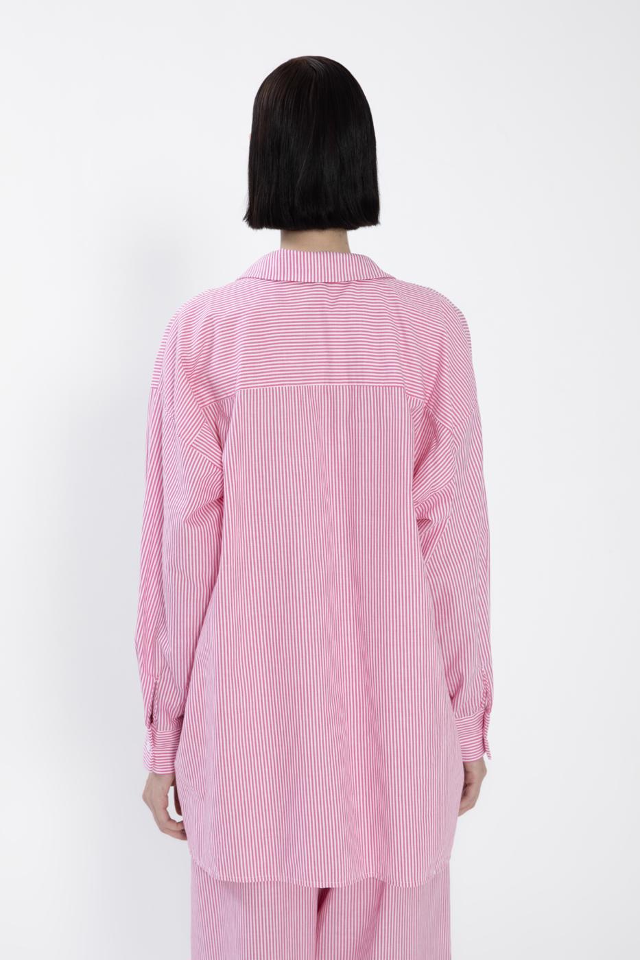 BSL Women Oversize Striped Poplin Shirt - San Buenaventura
