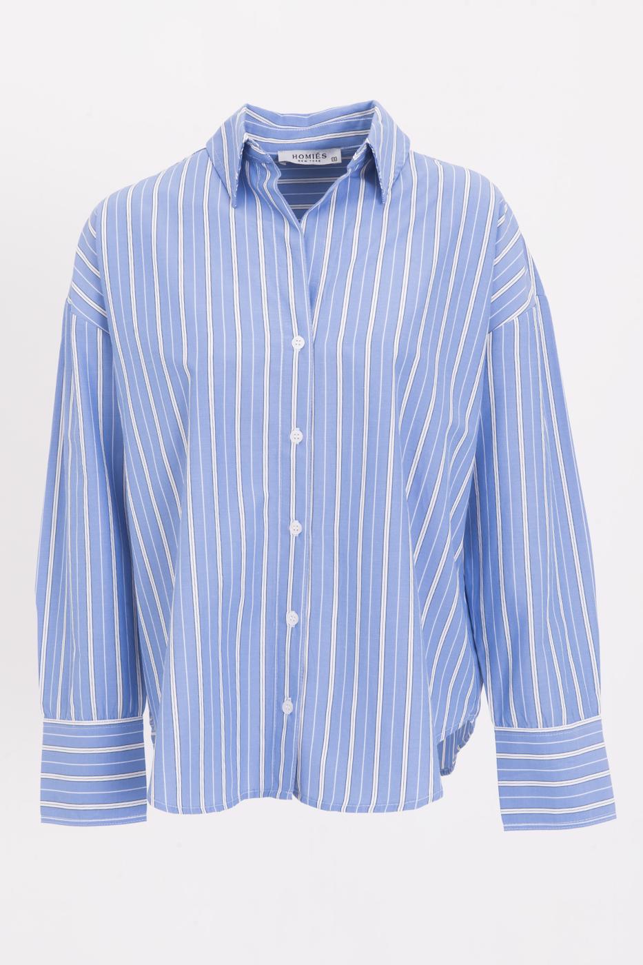 BSL Women Oversize Striped Poplin Shirt - Kearny