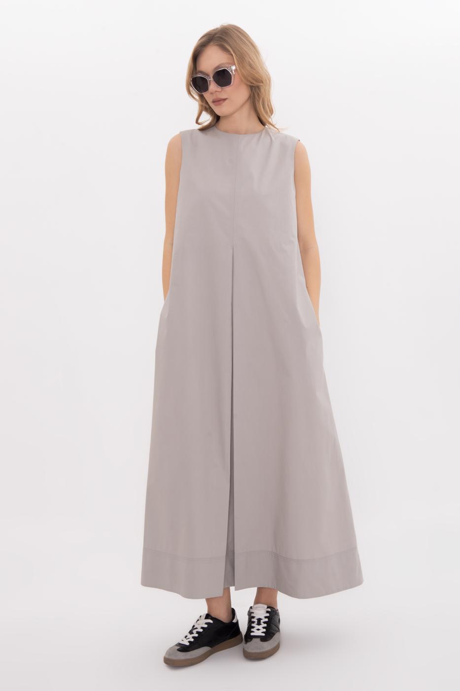 BSL Women Oversize Cotton Midi Dress - Khrustalnyi