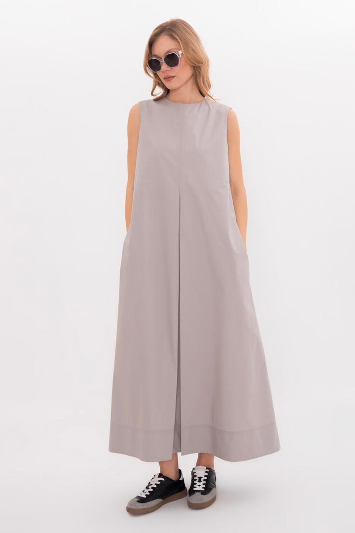 BSL Women Oversize Cotton Midi Dress - Khrustalnyi
