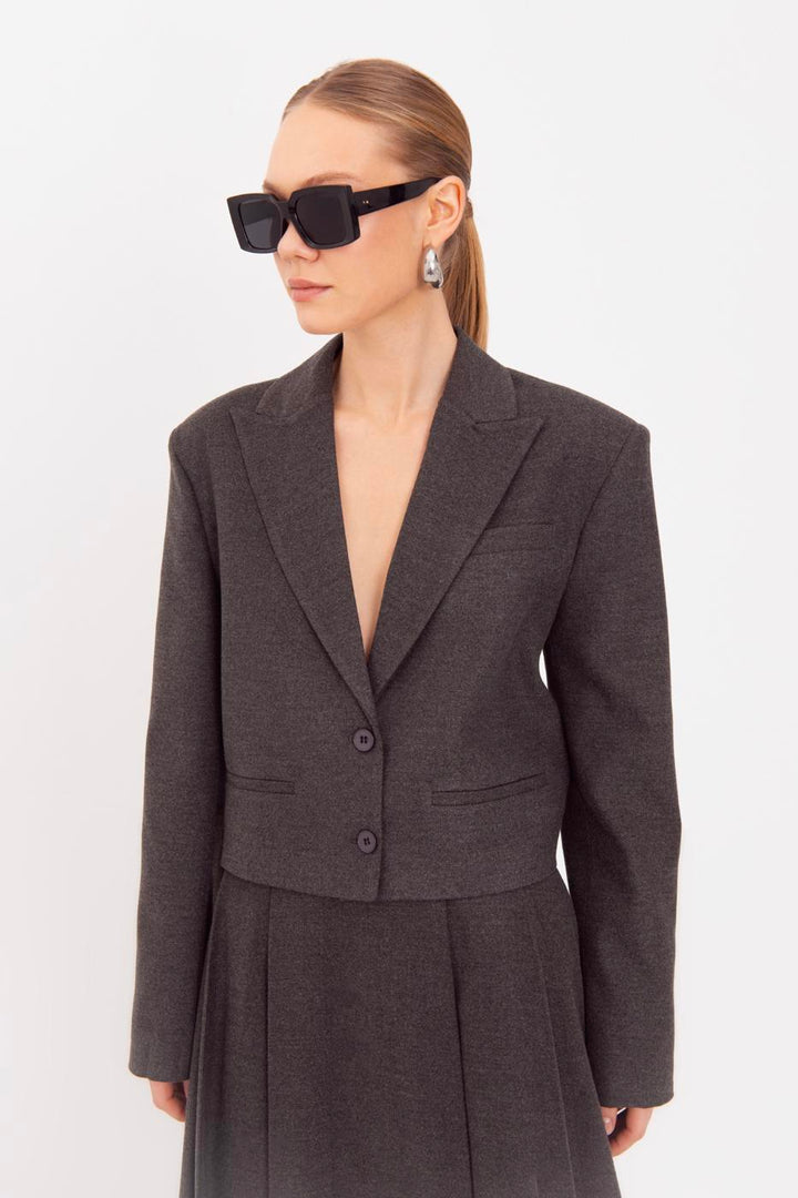 BSL Women Oversize Crop Blazer Jacket - San Andrés Cholula