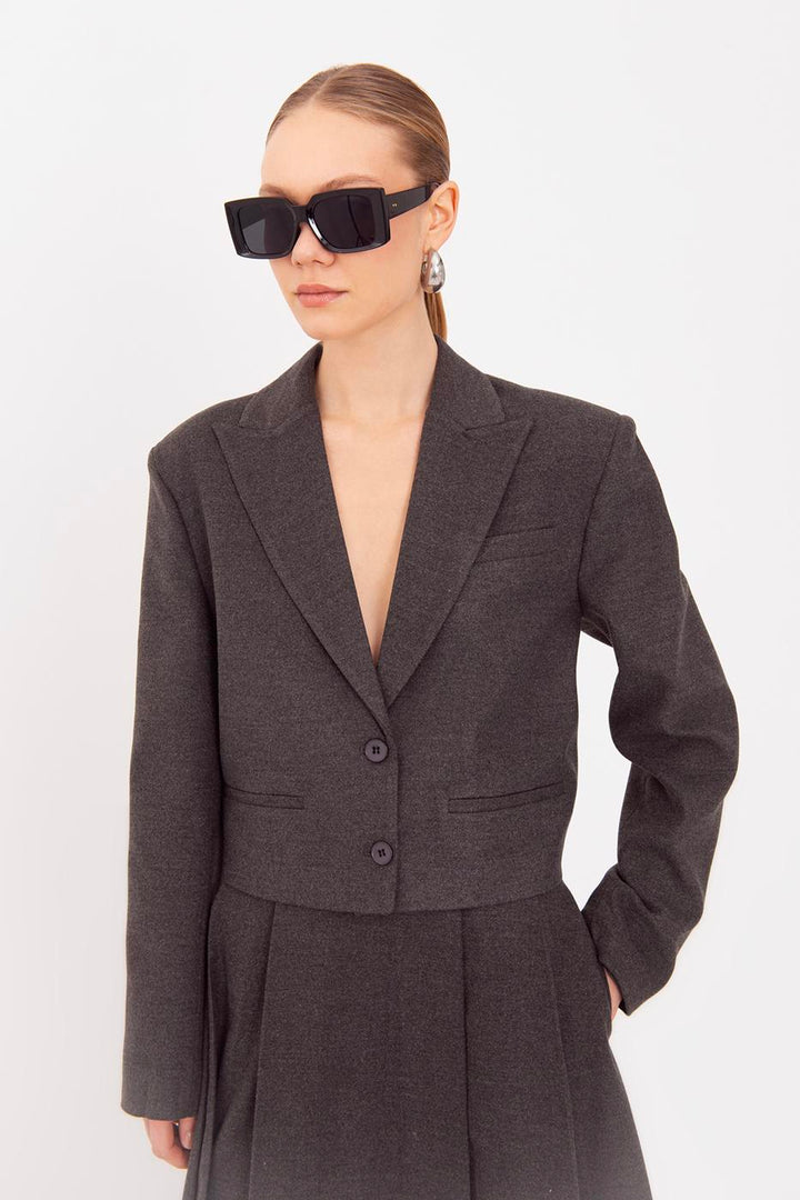 BSL Women Oversize Crop Blazer Jacket - San Andrés Cholula