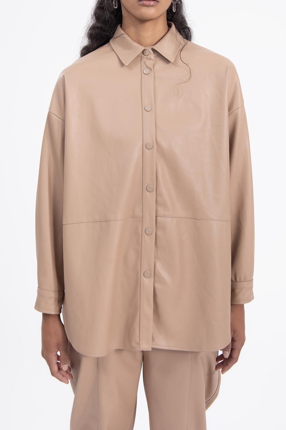 BSL Women Oversize faux leather shirt - Marburg
