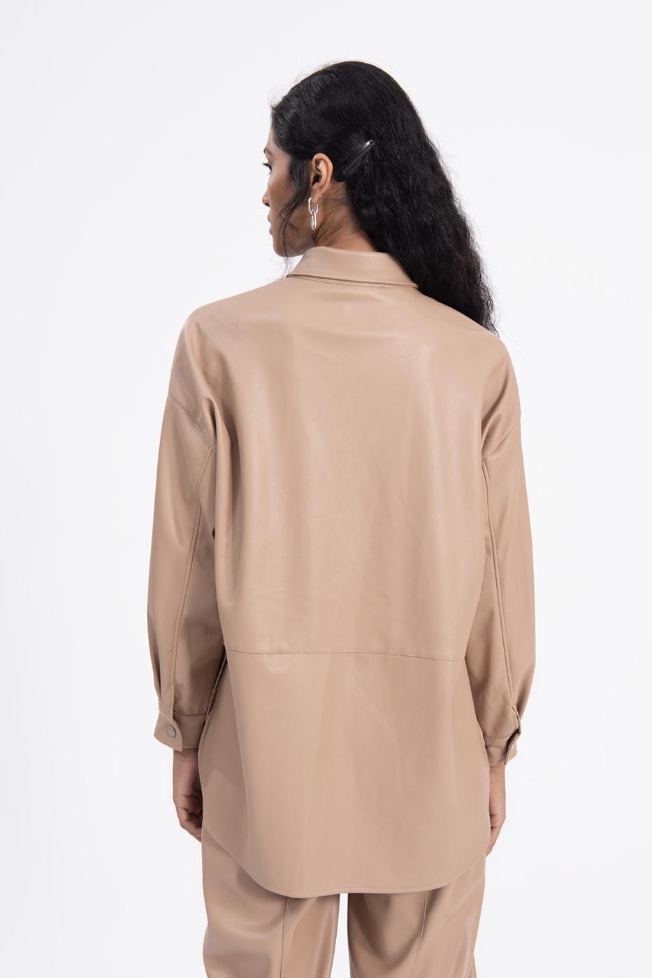 BSL Women Oversize faux leather shirt - Marburg