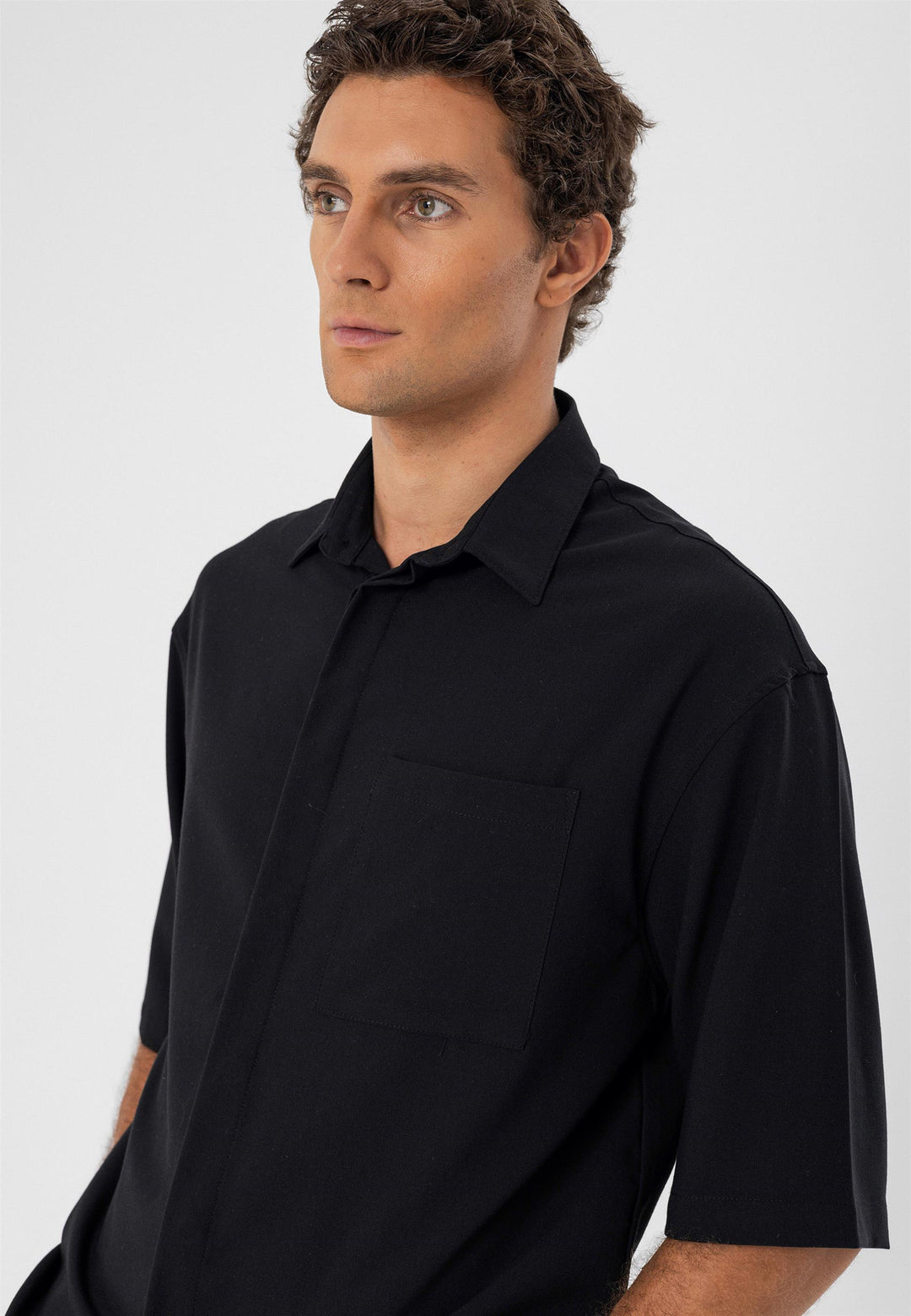 ANT Oversize Hidden Button Short Sleeve Men's Shirt - Sunderland