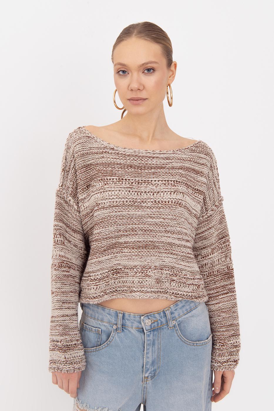 BSL Women Oversize Boat Neck Sweater - Gladstone