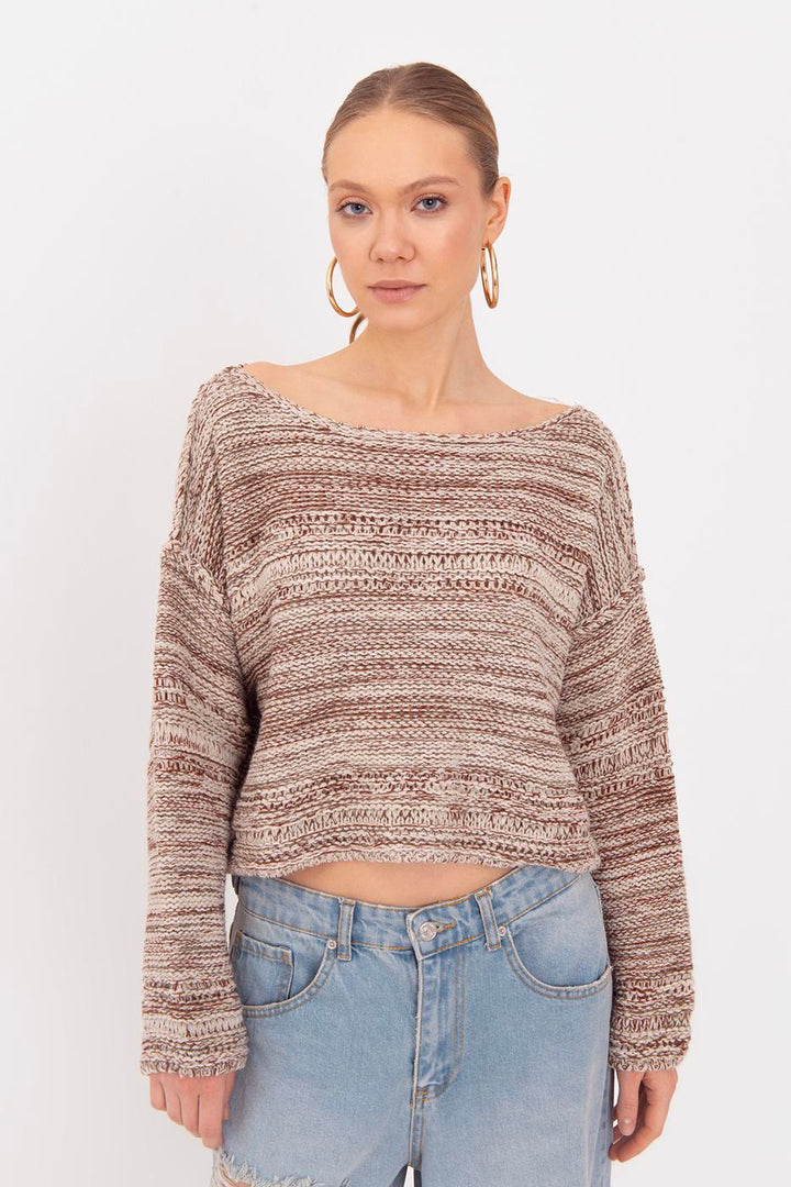 BSL Women Oversize Boat Neck Sweater - Gladstone