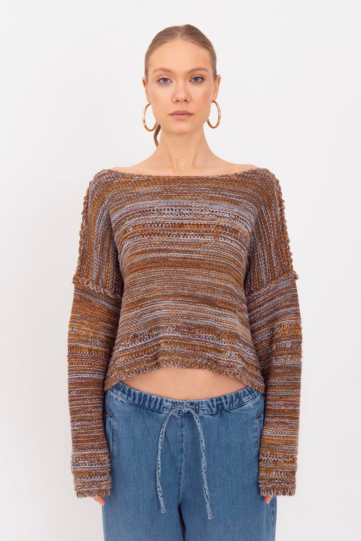 BSL Women Oversize Boat Neck Sweater - Jersey City