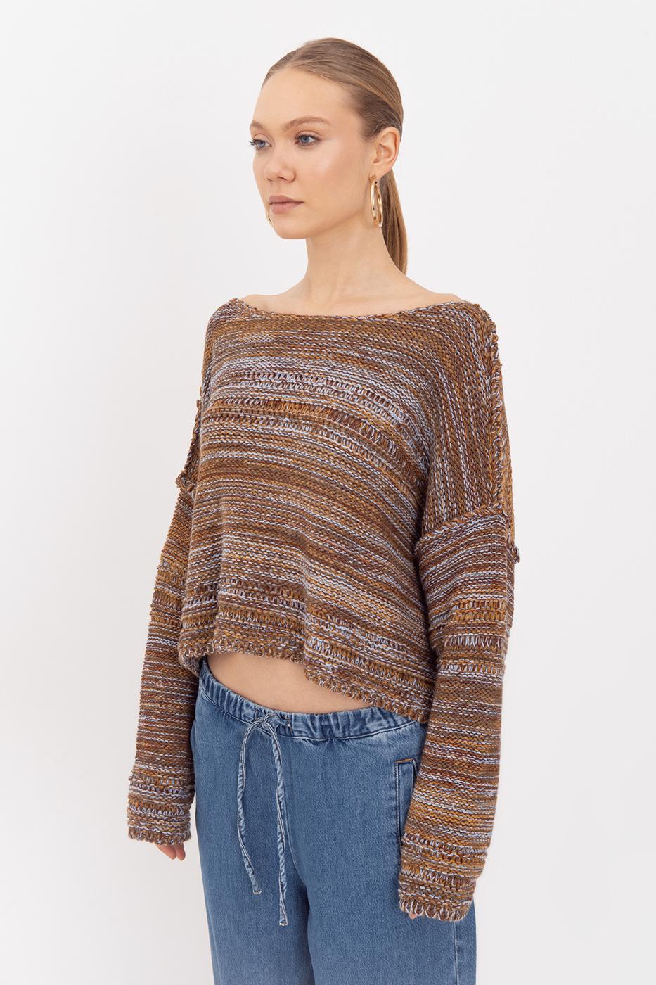 BSL Women Oversize Boat Neck Sweater - Jersey City