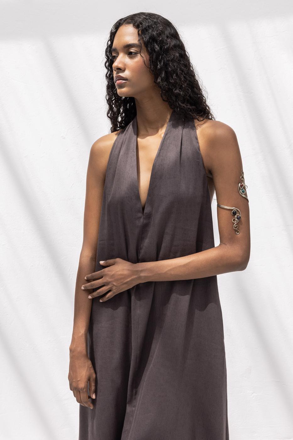 BSL Women Oversize Linen Blend Midi Dress - Graham