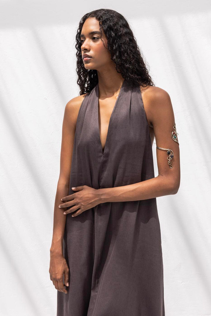 BSL Women Oversize Linen Blend Midi Dress - Graham