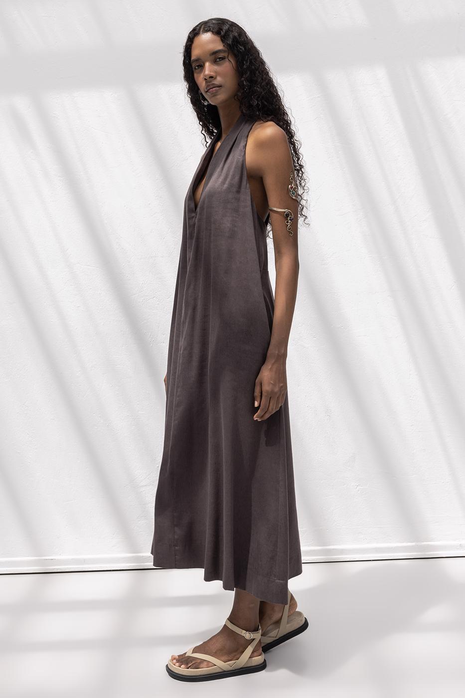 BSL Women Oversize Linen Blend Midi Dress - Graham