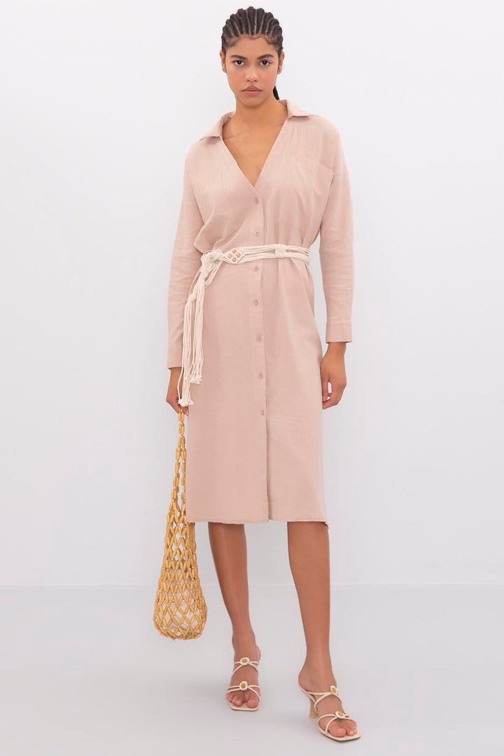 BSL Women Oversized Midi Linen Dress - Basingstoke