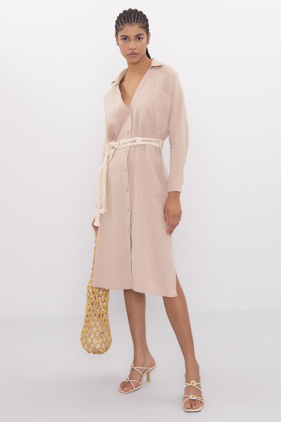 BSL Women Oversized Midi Linen Dress - Basingstoke
