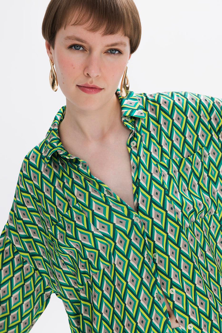 BSL Women Oversize Satin Shirt - Hunedoara
