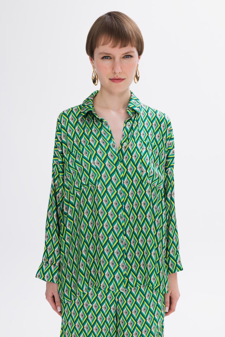 BSL Women Oversize Satin Shirt - Hunedoara