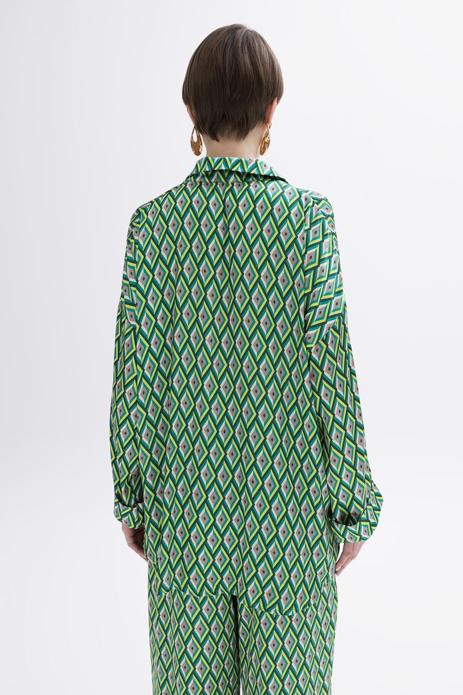 BSL Women Oversize Satin Shirt - Hunedoara