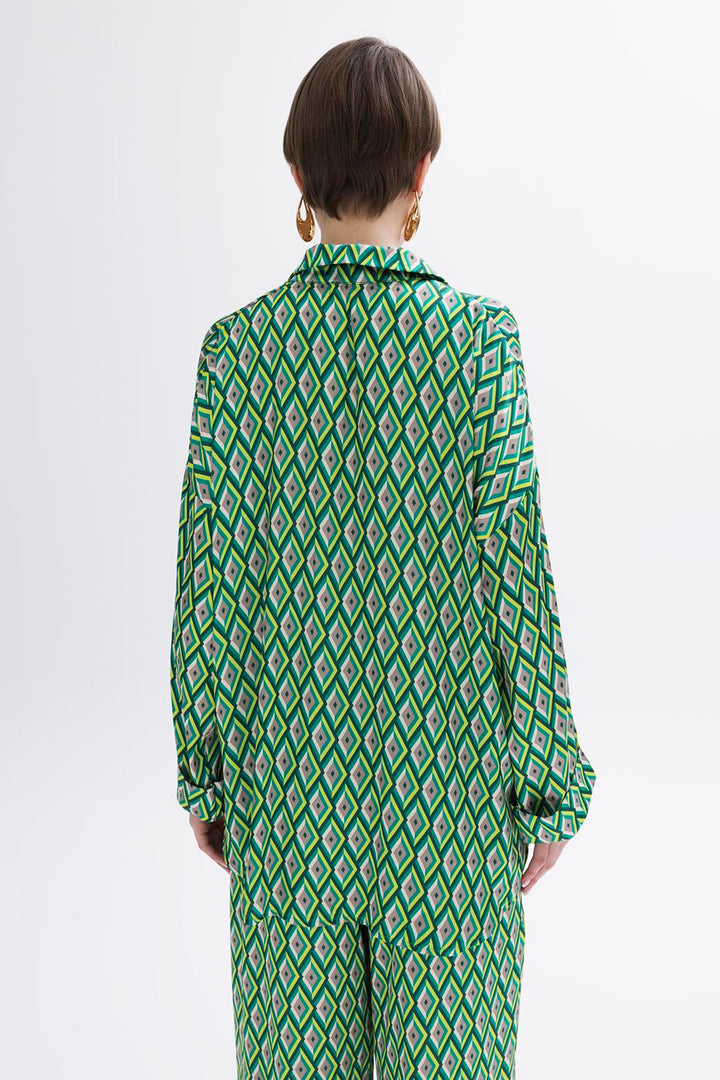 BSL Women Oversize Satin Shirt - Hunedoara