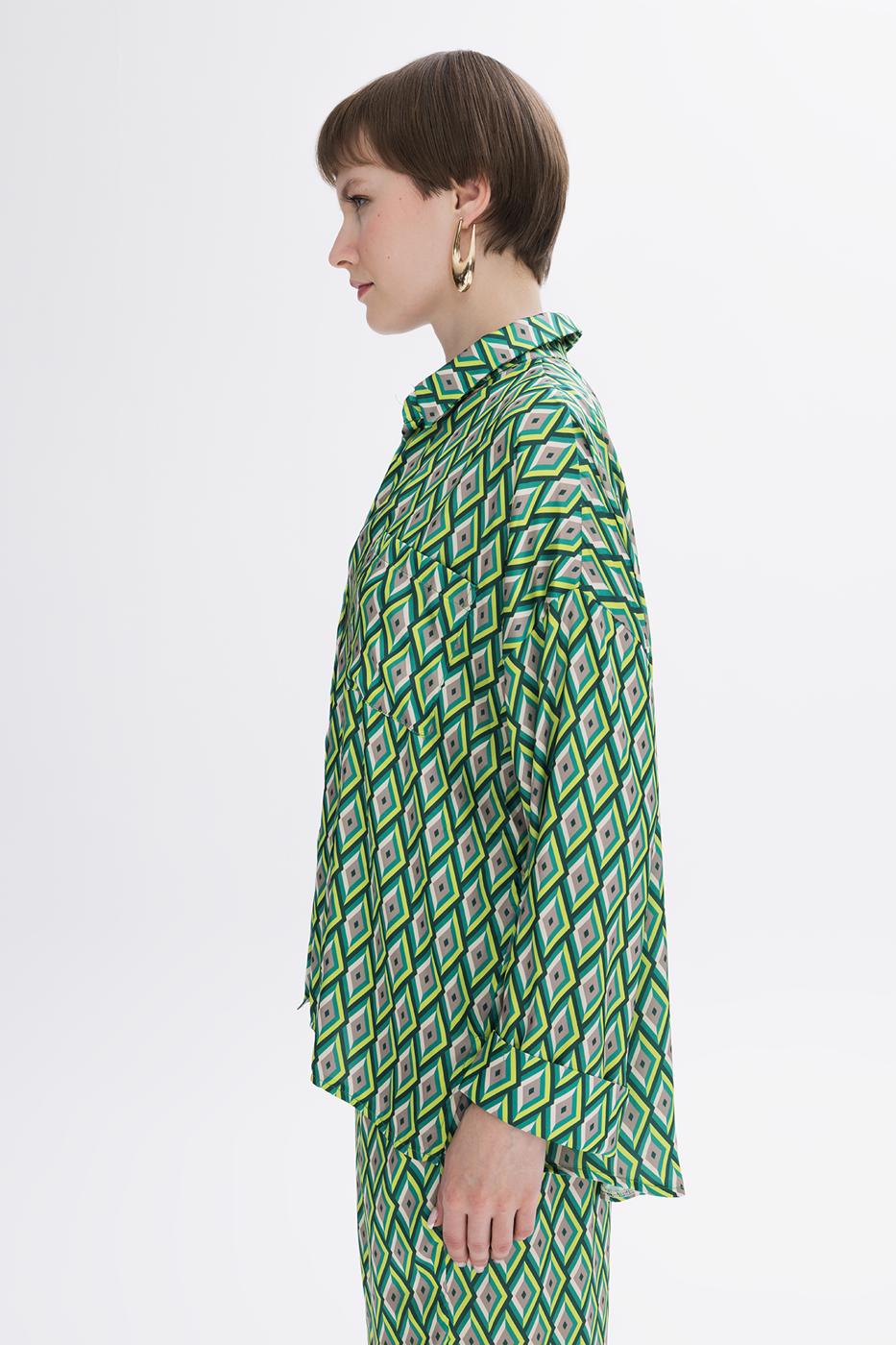 BSL Women Oversize Satin Shirt - Hunedoara