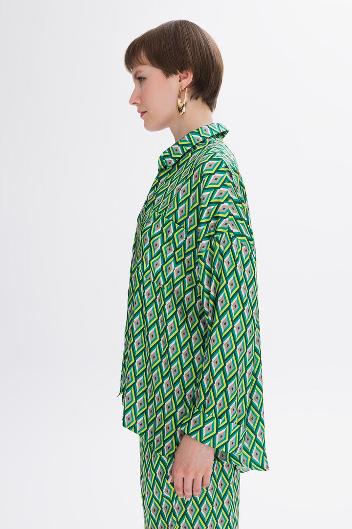 BSL Women Oversize Satin Shirt - Hunedoara