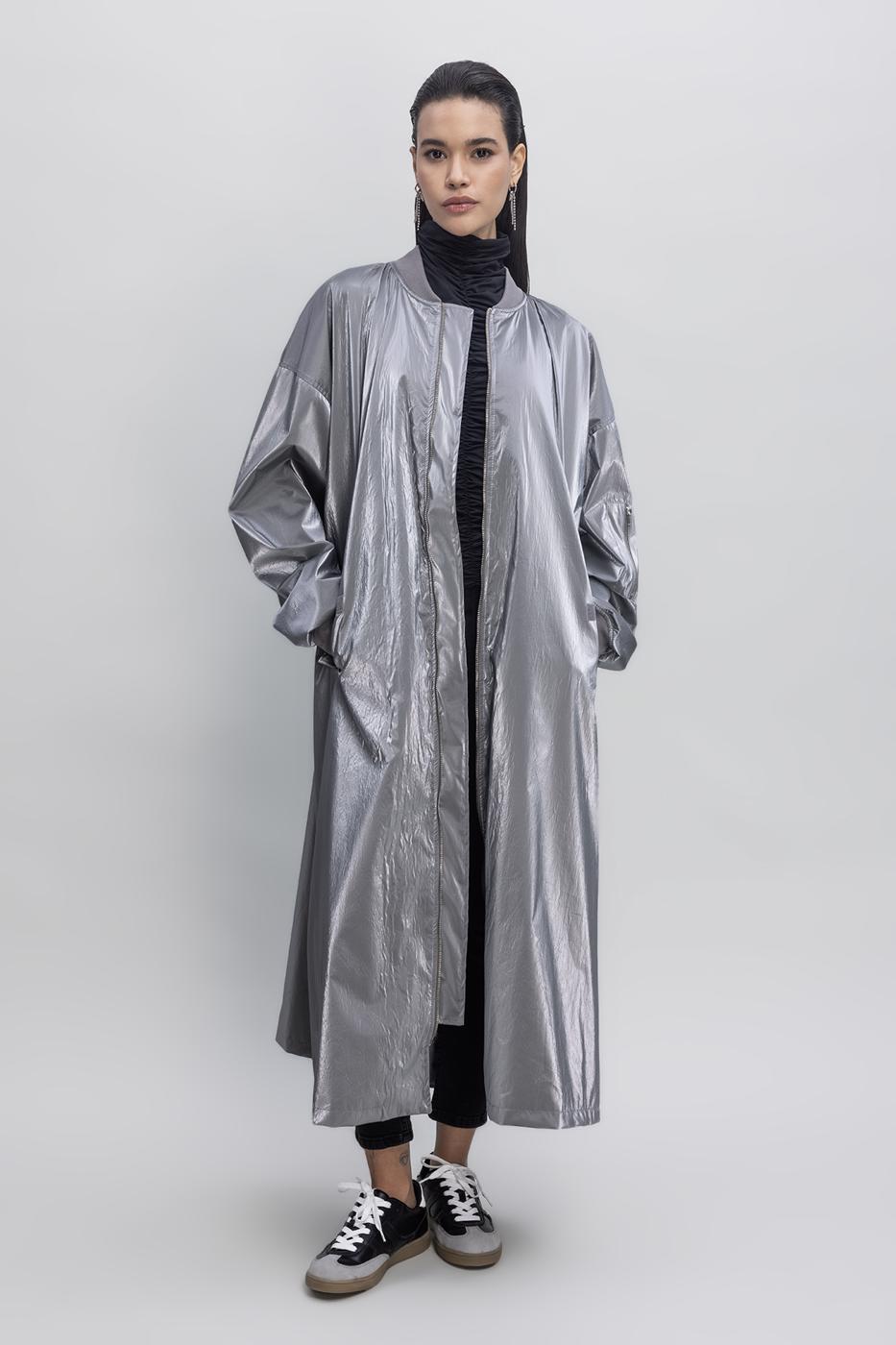 BSL Women Oversized Patent Leather Trenchcoat - Clondalkin