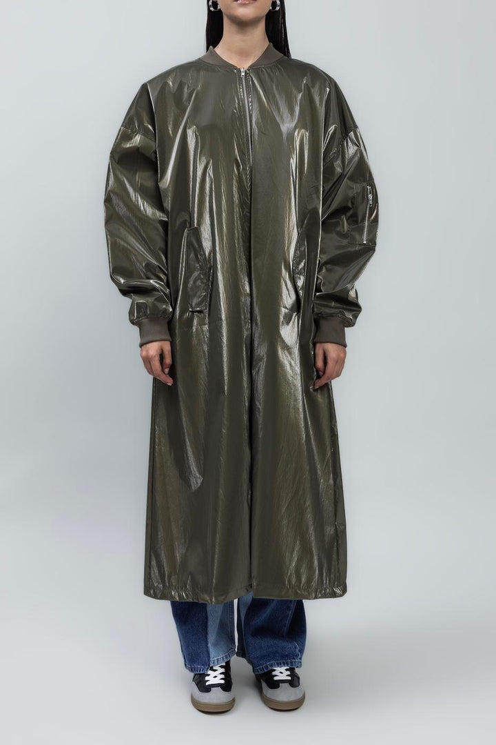 BSL Women Oversized Patent Leather Trenchcoat - Hoffman Estates
