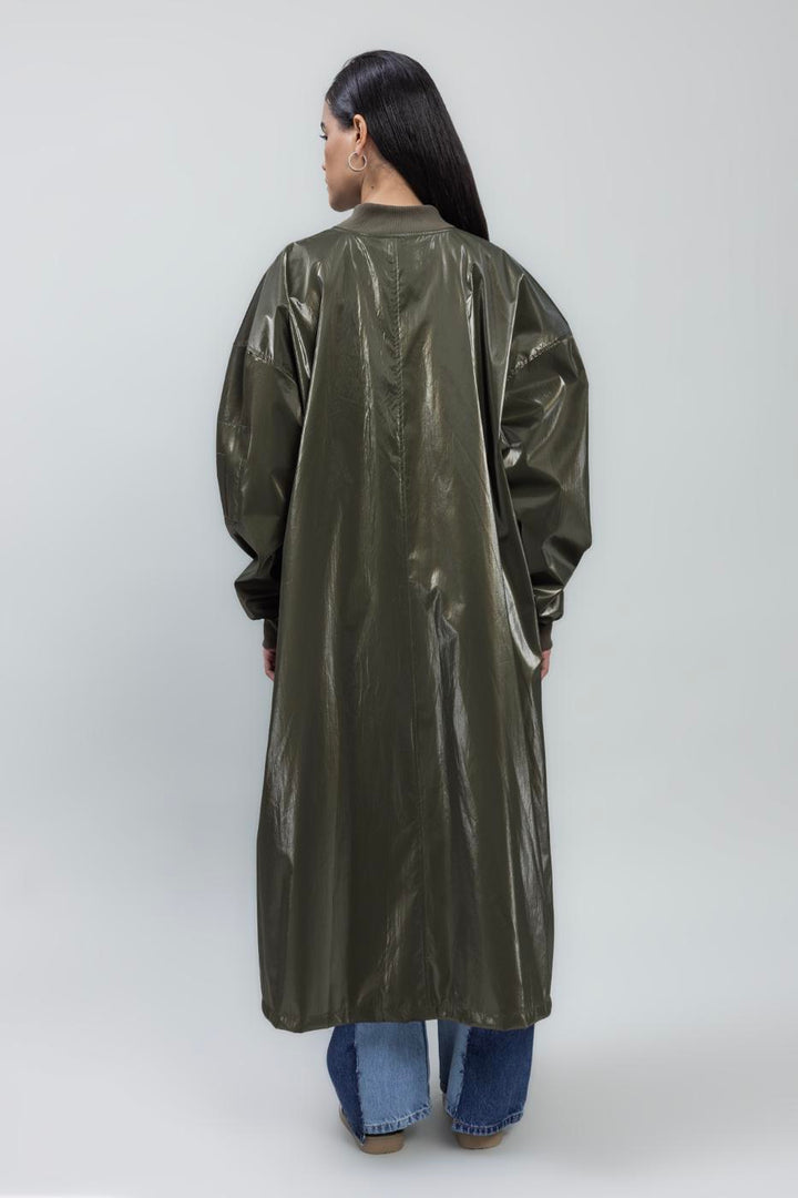 BSL Women Oversized Patent Leather Trenchcoat - Hoffman Estates