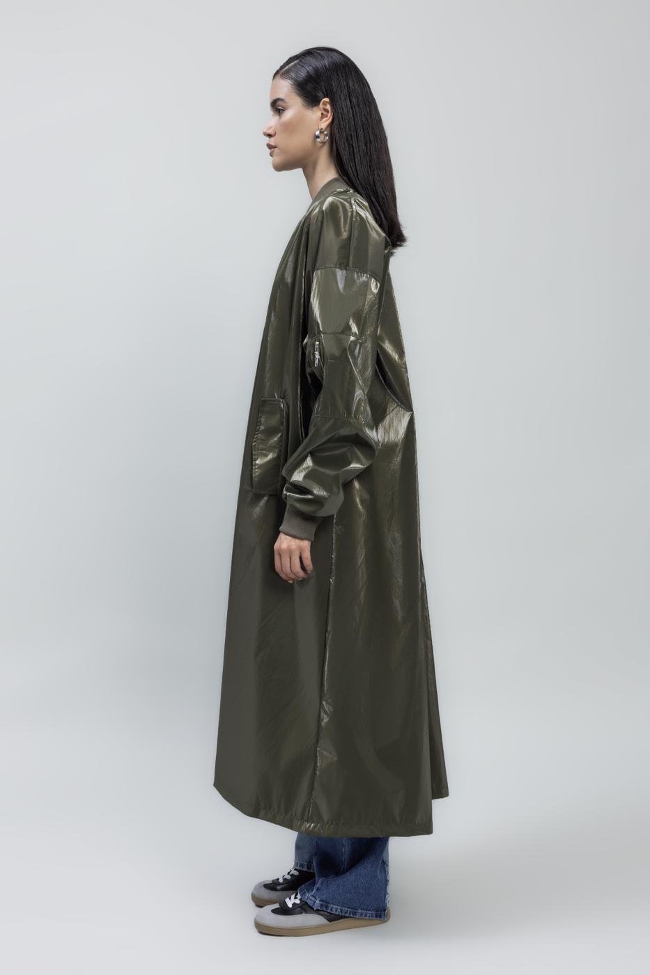 BSL Women Oversized Patent Leather Trenchcoat - Hoffman Estates