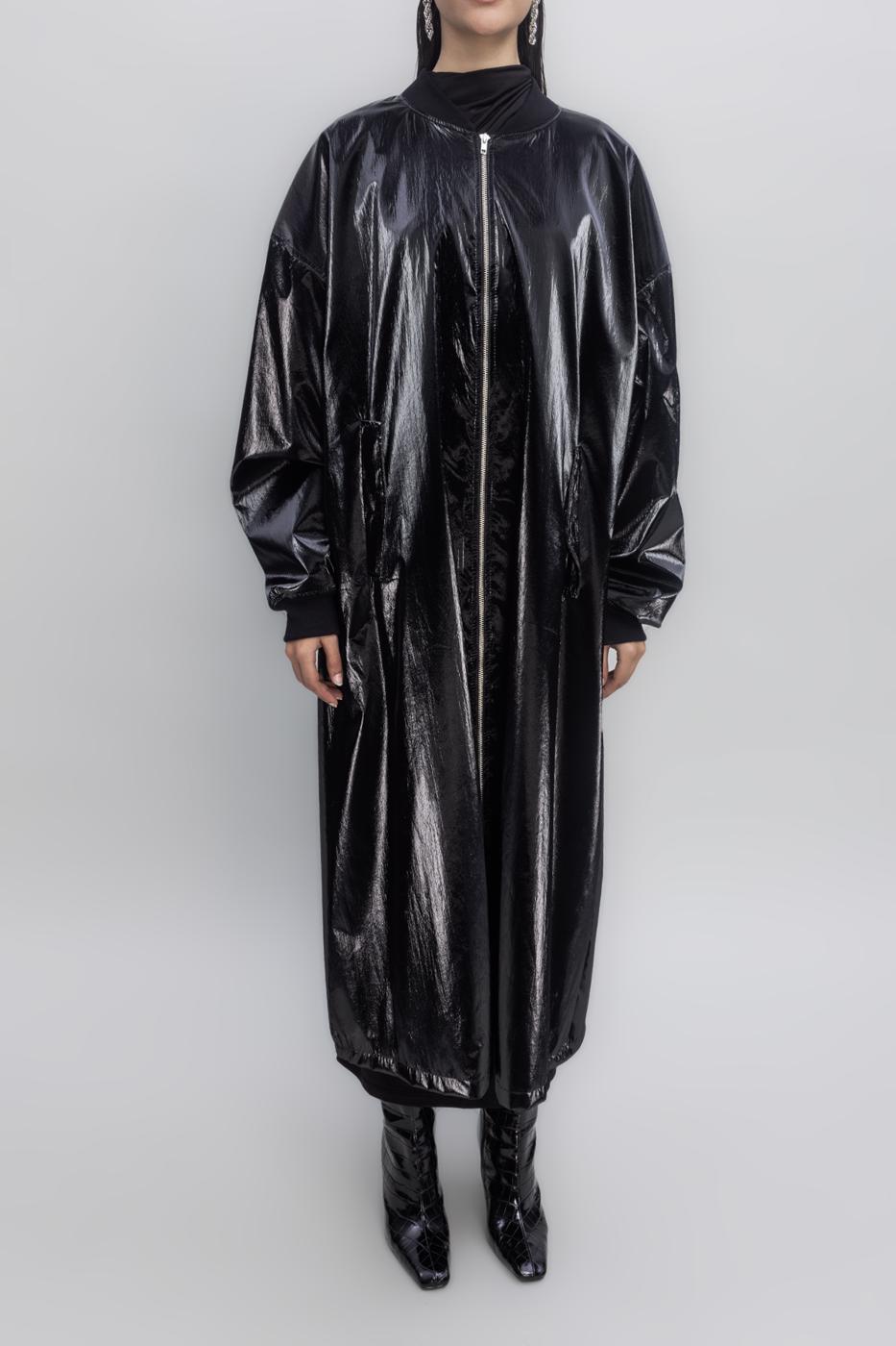 BSL Women Oversized Patent Leather Trenchcoat - Brixton