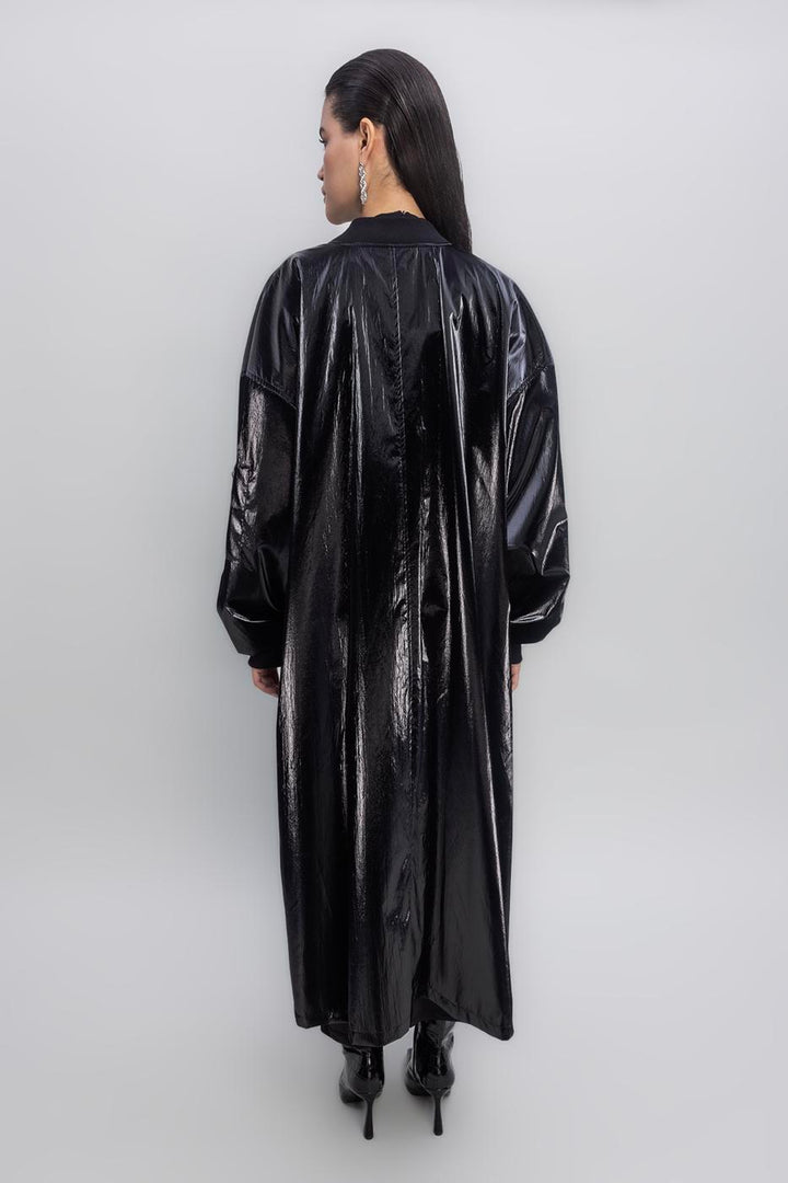BSL Women Oversized Patent Leather Trenchcoat - Brixton