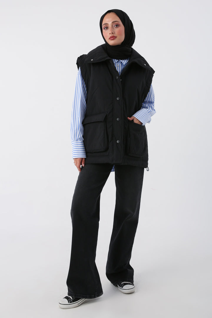 TLD Women Allday Black Oversized Vest - Kaneohe