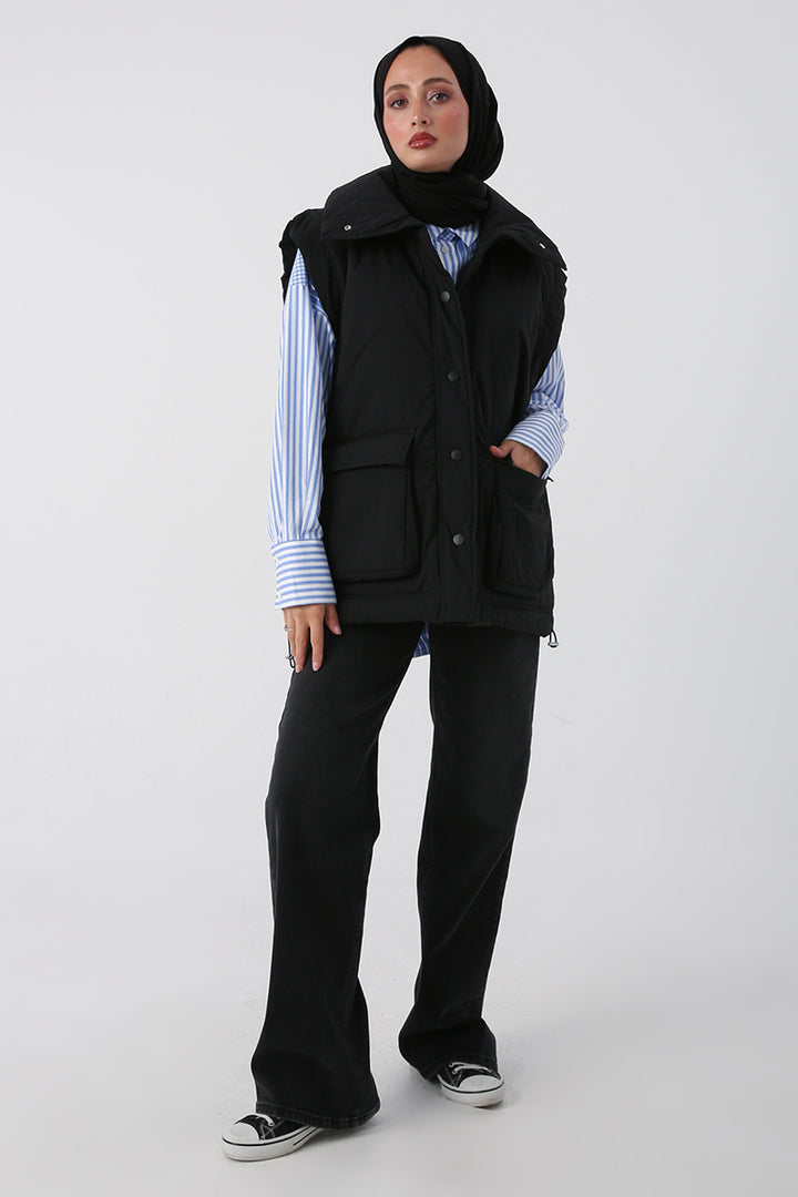 TLD Women Allday Black Oversized Vest - Kaneohe