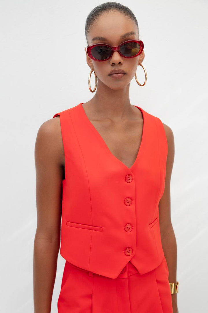BSL Women Custom Made Short Vest - Red Deer