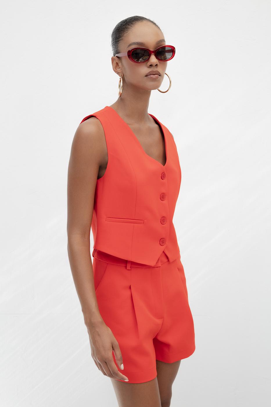 BSL Women Custom Made Short Vest - Red Deer