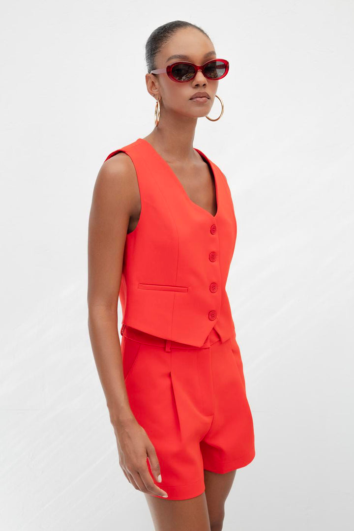 BSL Women Custom Made Short Vest - Red Deer
