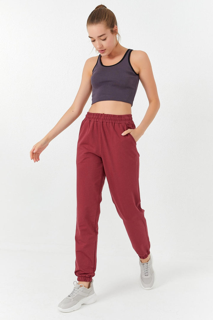 TMY Open Purple Basic Sleeveless Slim Fit U Neck Women's Crop Top Tank Top - 97162 - Kerch