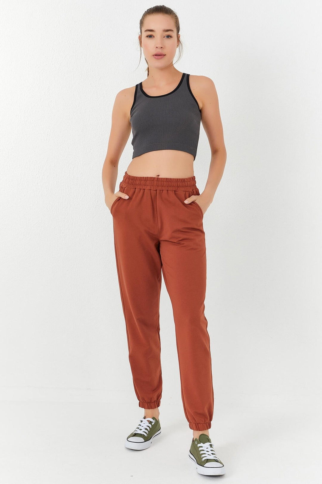 TMY Anthracite Basic صفر كم ضيق صالح U الرقبة المرأة المحاصيل الأعلى تانك الأعلى - 97160 - Norwalk