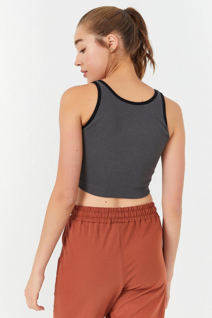 TMY Anthracite Basic صفر كم ضيق صالح U الرقبة المرأة المحاصيل الأعلى تانك الأعلى - 97160 - Norwalk