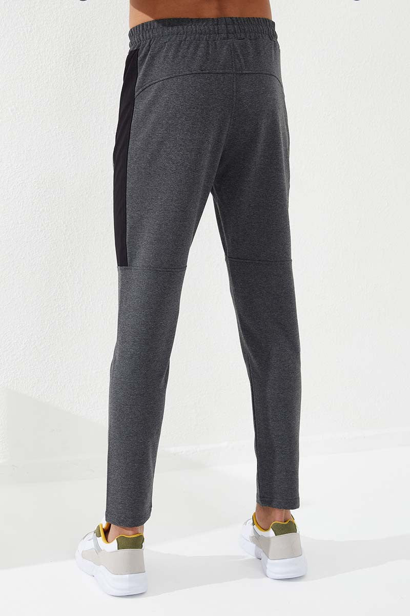 TMY Anthracite Melange Zippered Pocket Slim Fit Narrow Leg Men's Sweatpants - 84781 - Royal Leamington Spa