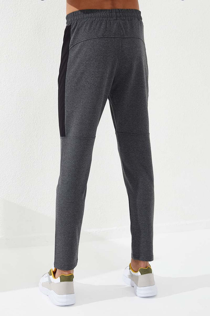 TMY Anthracite Melange Zippered Pocket Slim Fit Narrow Leg Men's Sweatpants - 84781 - Royal Leamington Spa