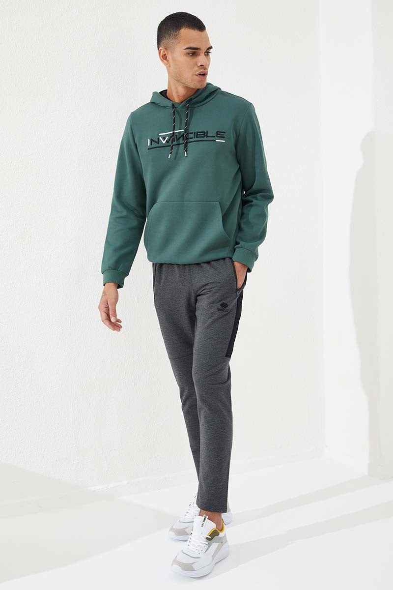 TMY Anthracite Melange Zippered Pocket Slim Fit Narrow Leg Men's Sweatpants - 84781 - Royal Leamington Spa