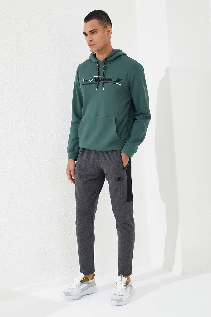 TMY Anthracite Melange Zippered Pocket Slim Fit Narrow Leg Men's Sweatpants - 84781 - Royal Leamington Spa