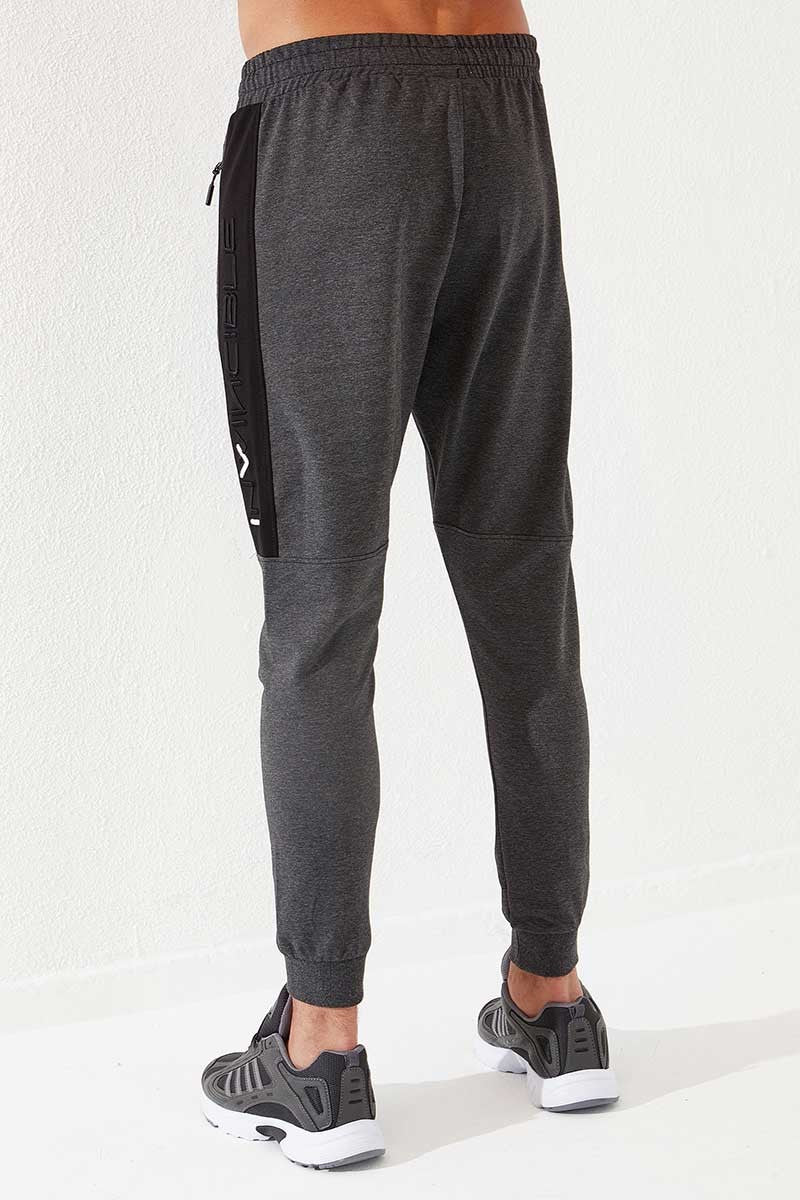 TMY Anthracite Melange Men's Embroidered Detail Slim Fit Jogger Sweatpants - 84792 - Villeneuve-Saint-Georges