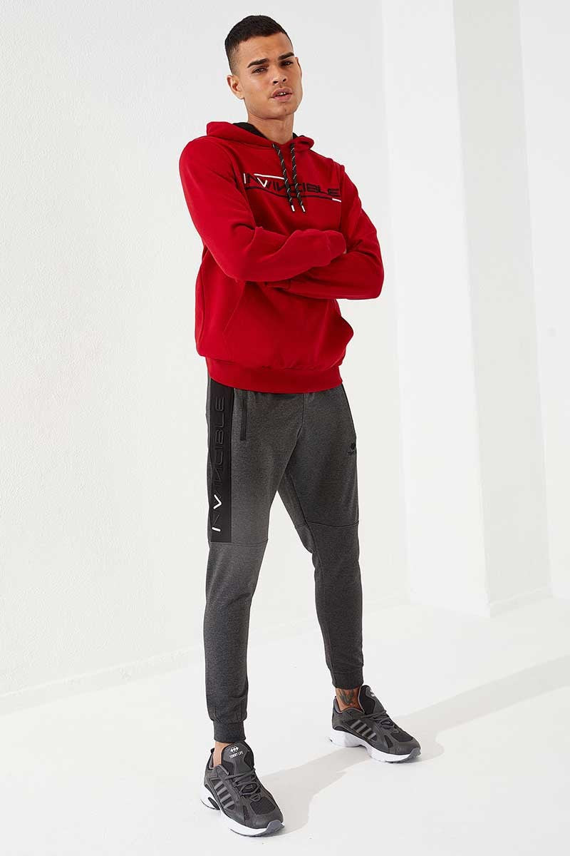 TMY Anthracite Melange Men's Embroidered Detail Slim Fit Jogger Sweatpants - 84792 - Villeneuve-Saint-Georges