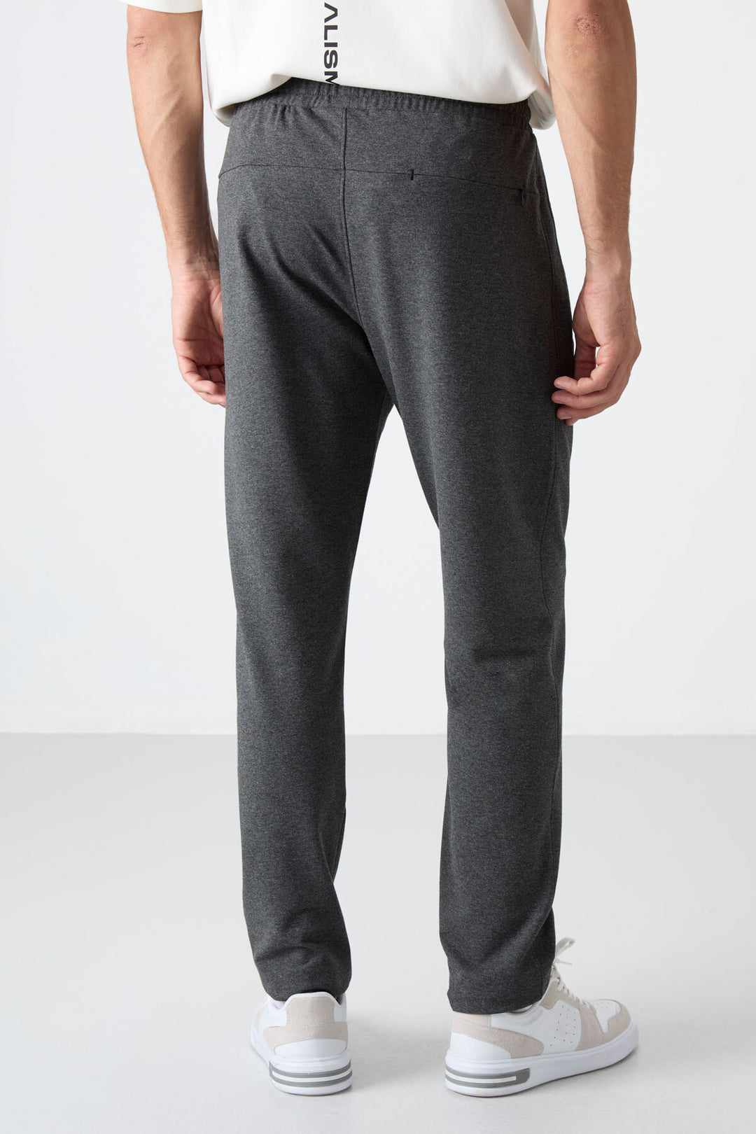 TMY Anthracite Melange Zippered Three-Pocket Slim Fit Classic Cuff Men's Sweatpants - 84671 - Aalst