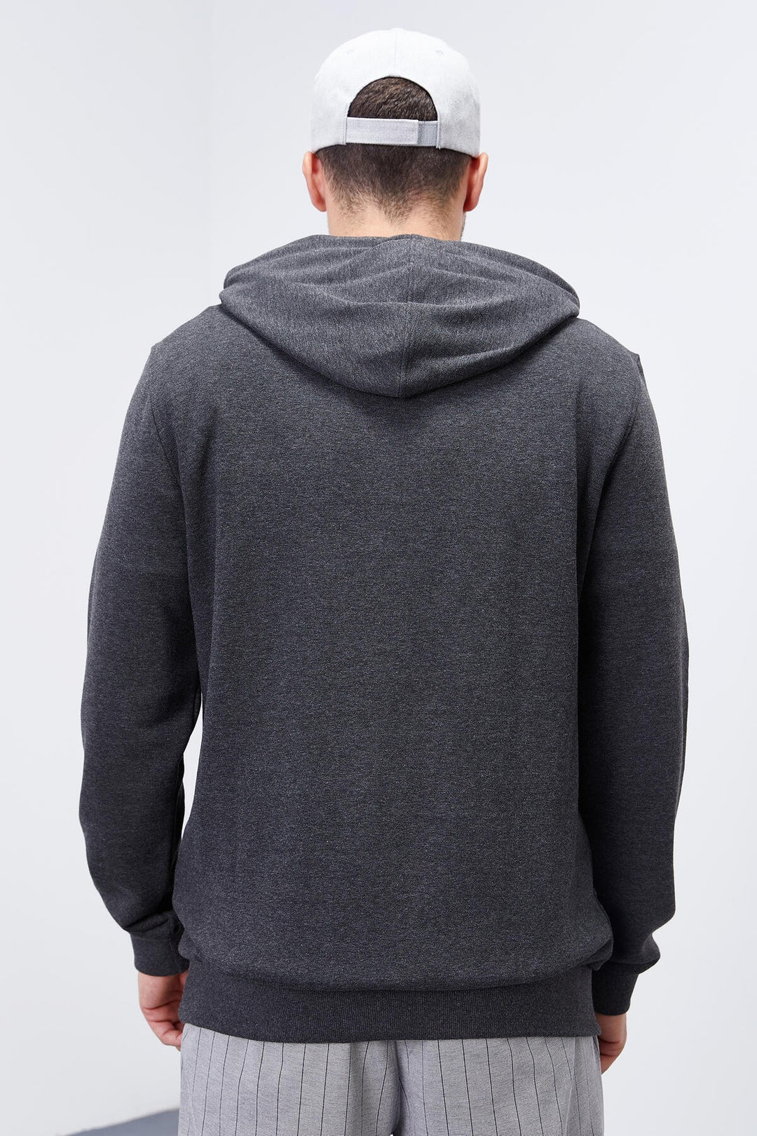 TMY Anthracite Melange Kangaroo Pocket Standard Fit Hooded Men's Sweatshirt - 87872 - Schiedam