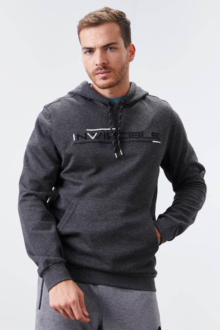 TMY Anthracite Melange Kangaroo Pocket Standard Fit Hooded Men's Sweatshirt - 87883 - Burnsville