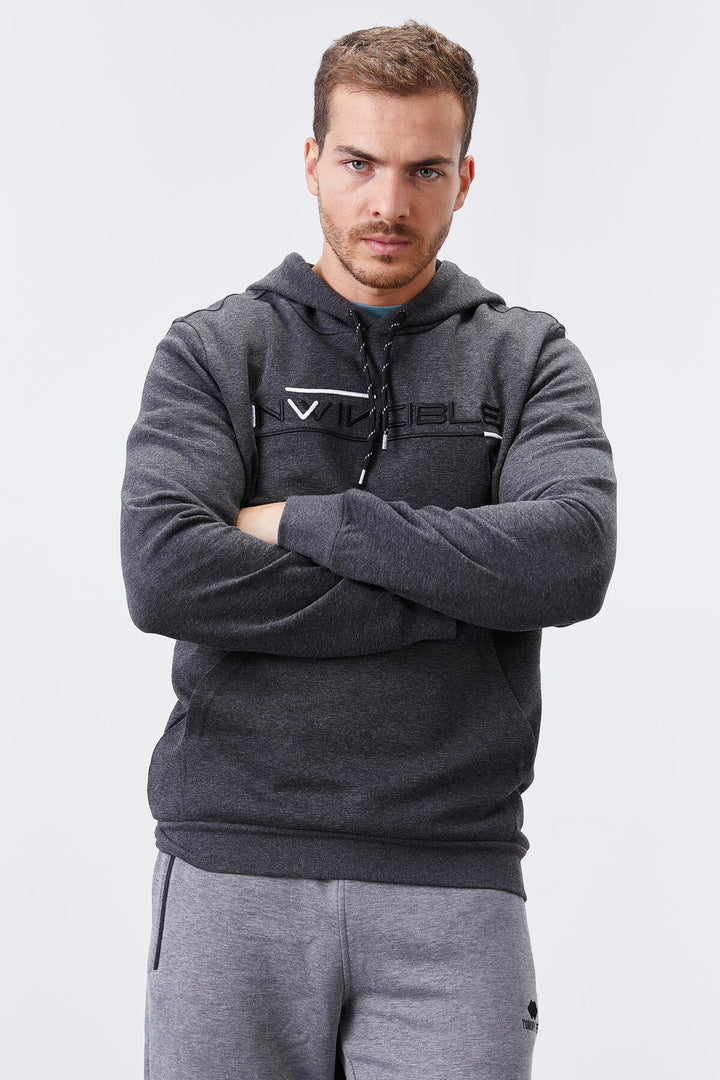 TMY Anthracite Melange Kangaroo Pocket Standard Fit Hooded Men's Sweatshirt - 87883 - Burnsville