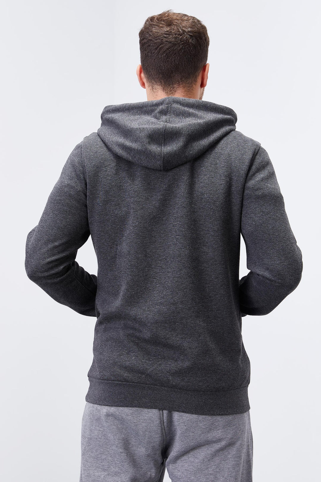TMY Anthracite Melange Kangaroo Pocket Standard Fit Hooded Men's Sweatshirt - 87883 - Burnsville