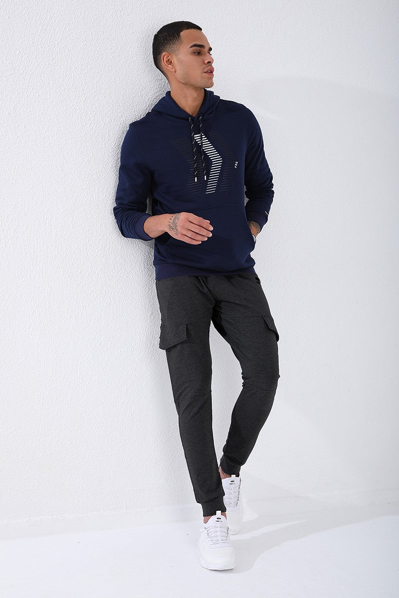 TMY Anthracite Melange Cargo Pocket Slim Fit Jogger Men's Sweatpants - 84796 - Calpulalpan